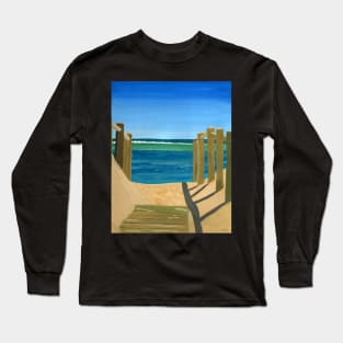 Beautiful Ocean Gouache Painting Long Sleeve T-Shirt